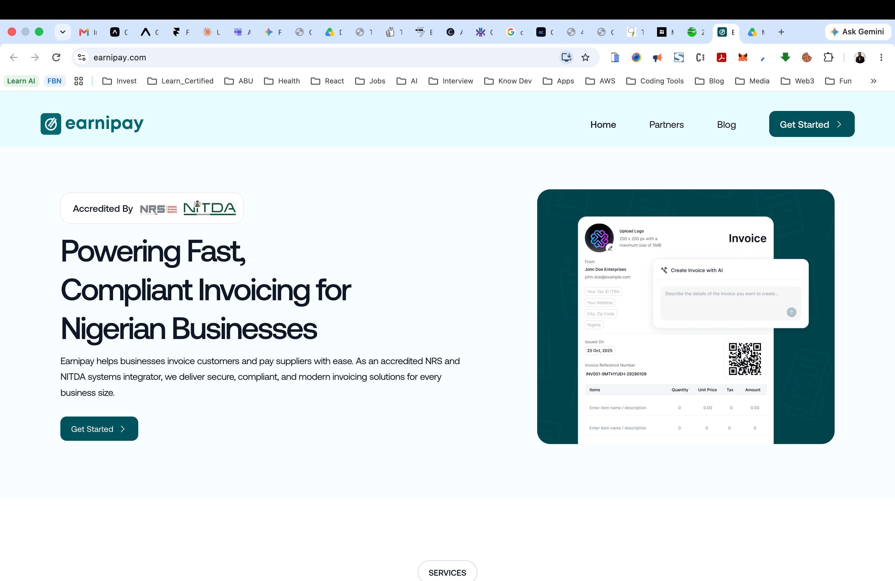 Screenshot of Earnipay Business App