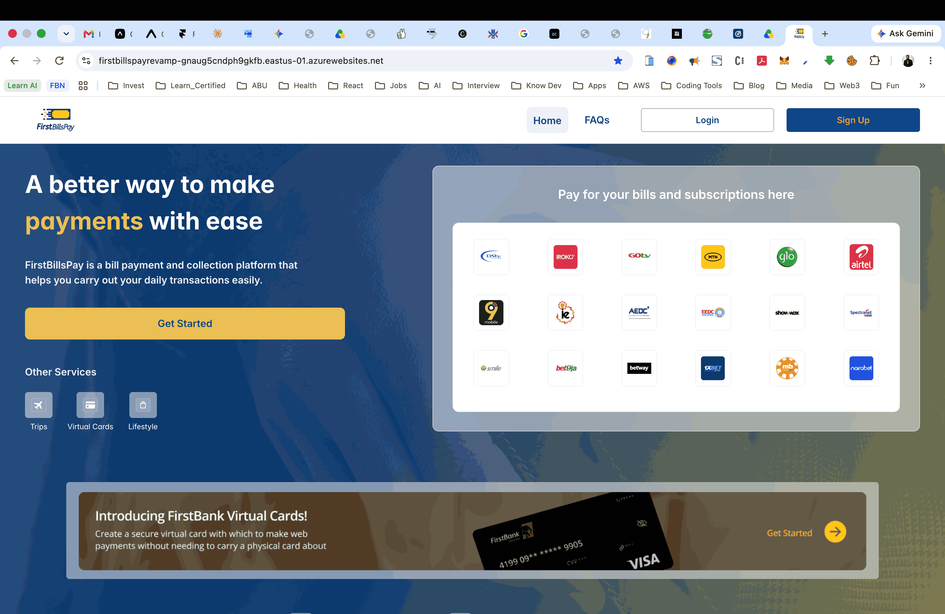Screenshot of FirstBills Pay - Utility Bill Payment Platform