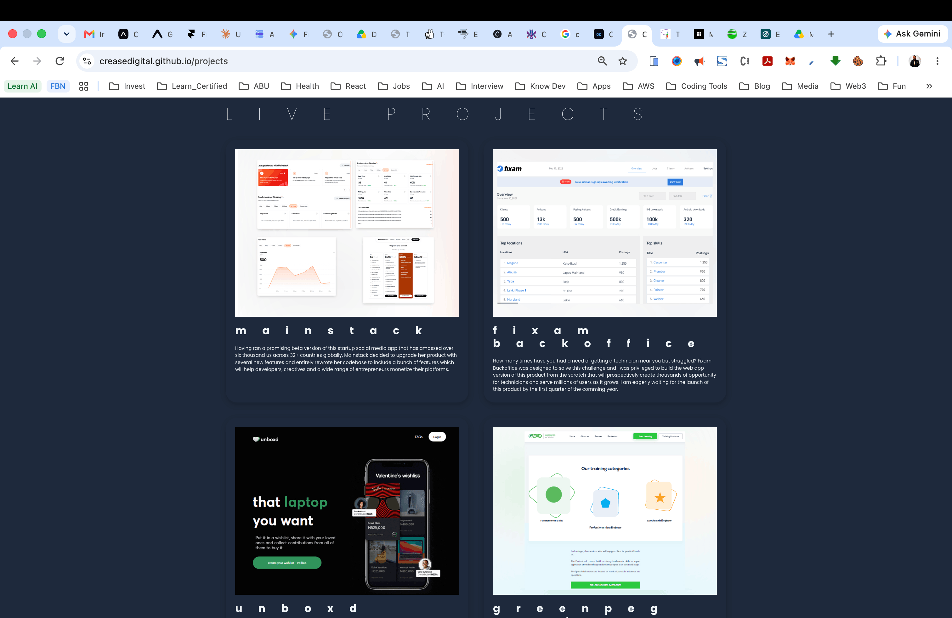 Screenshot of Crease Digital — Legacy Site