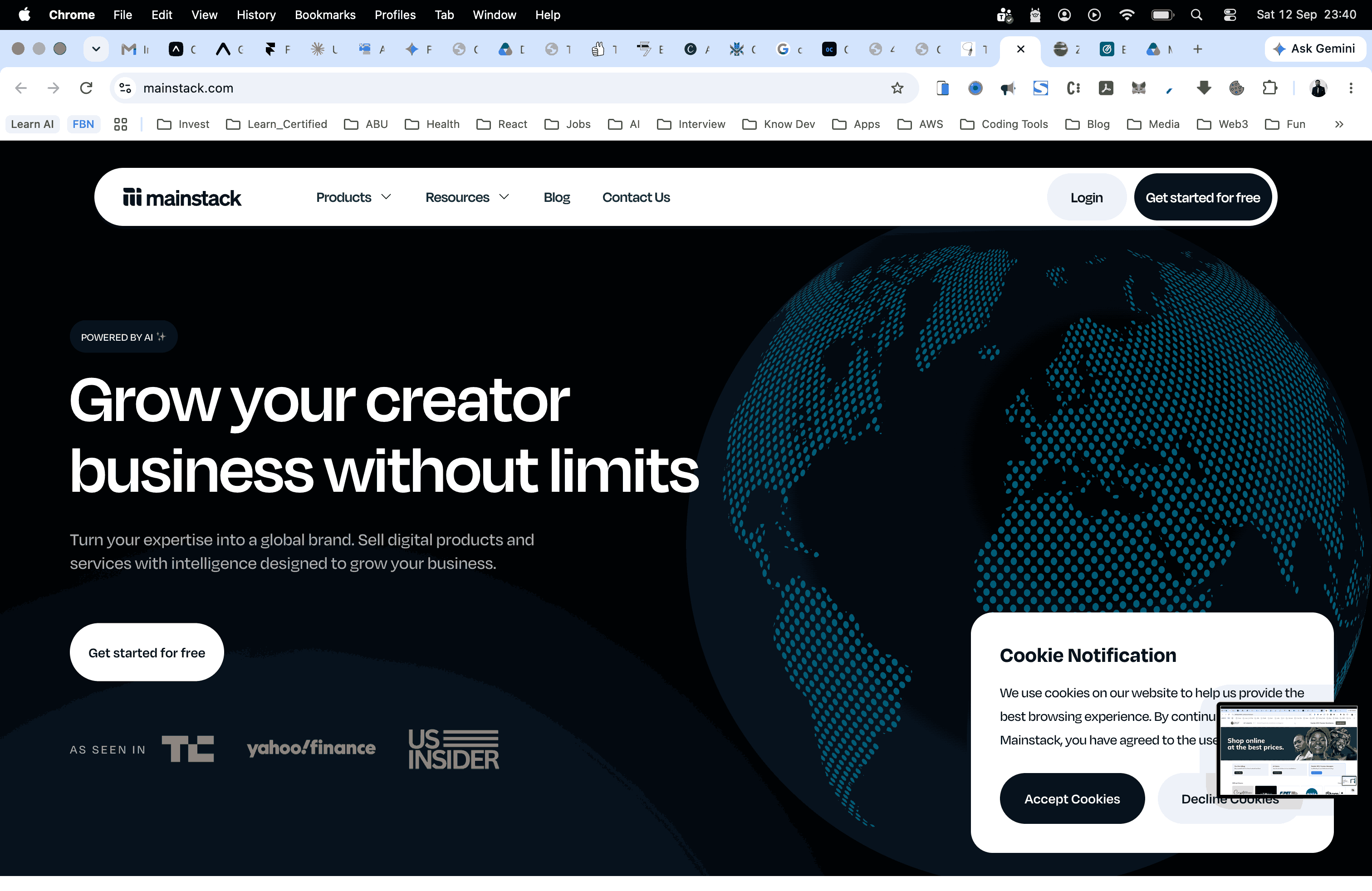 Screenshot of Mainstack Product Suite